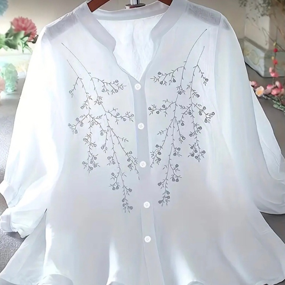 Cotton floral blouse